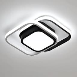 LED Ceiling Lights, 2 Squares Flush Mount Ceiling Lighting, 32W 6500K Black and White Ceiling Light Fitting for Bedroom Kitchen