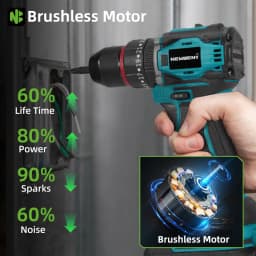 NEWBENY 25+3 Torque Brushless Electric Drill Cordless Multifunction Screwdriver Househeld DIY Power Tools For Makita Battery Pin