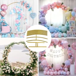 Metal Wedding Balloon Arch Stand Circular Wreath Balloon Party Decoration Backdrop Birthday Baby Shower Event Decor Arch Frame