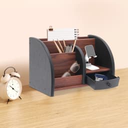 Desk Organiser, Desk Stand, Pen Holder with Drawer, Natural Wood, An Ideal Desk Organiser for More Cleanliness