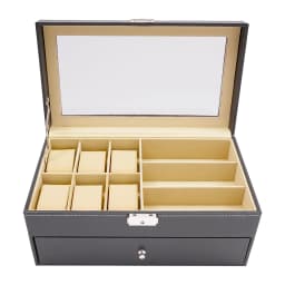 Watch Box, Display Watch and Sunglasses Jewellery Box, 6 Watch Box Jewellery Case and 9 Slots Sunglasses Organiser, Glasses Case