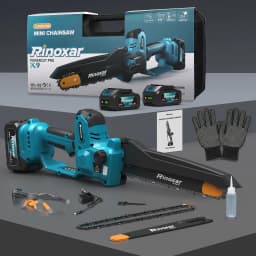 8" Cordless Mini Chainsaw - 1300W 20V Brushless w/ 4000mAh Battery & Auto-Oiling for Gardening & Tree Pruning