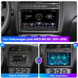 ESSGOO 9" IPS Touchscreen For VW Polo 6R 6C 2009-2017 Carplay Android auto Android 14 GPS NAVI WIFI BT FM USB Type-C Car Stereo