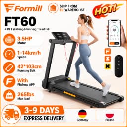 Formill FT60 Treadmill Automatic Incline 15% for Home Fitness Handrail Foldable Treadmill 3.5HP Silent Motor 1-14km/h Shock Absorption APP Control