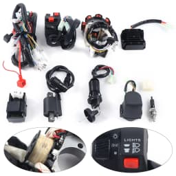 Complete Electric Wiring Harness Kit for Motorcycle Beach Bike ATV QUAD 125-250CC with Rectifier, CDI, Spark Plug, Ignition Coil