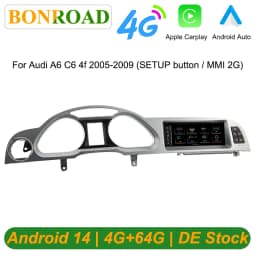 Bonroad 8.8 "CarPlay Android 14 Auto Radio For Audi A6 C6 4f 2005-2012 MMI 2G 3G Car Stereo Multimedia Player Screen Headunit