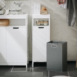 SoBuy BZR122-W laundry wardrobe with fold-out laundry bag laundry chest laundry collector laundry basket bathroom wardrobe BHT approx. 30x90x30