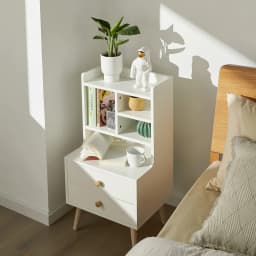 SoBuy FBT100-W 2 Drawer Open Compartments Bedside Table Sofa table side table table Phone table Night Cabinet chest of drawers