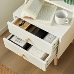 SoBuy FBT100-W 2 Drawer Open Compartments Bedside Table Sofa table side table table Phone table Night Cabinet chest of drawers