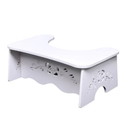 47x27.5x17.5cm White Toilet Aid Stool MDF Toilet Chair Easy to Assemble for ANY Standard Toilet or Bathroom