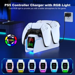 DinoFire Dual Fast Charger for PS5 Wireless Controller Stand for Sony PlayStation 5 Gamepad DualSense Controller Charging Base