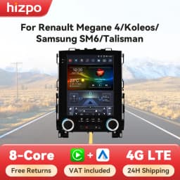 Hizpo Car Android For Renault Megane 4 Radio Samsung Koleos SM6 Talisman 2017 - 2019 For Tesla Style 4G WIFI GPS Navi Multimedia