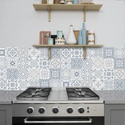 Vintage Waterproof Self-adhesive Vinyl Tile Stickers Wall Decals 24pcs Wall Stickers for Home Kitchen Bathroom Decoration