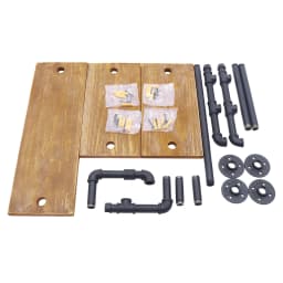 3-Shelves Vintage Industrial Pipe Wall Shelf Bracket Wooden Bookshelf Kitchen Shelf Brown Wall Mounted Pipe Design Bookcases