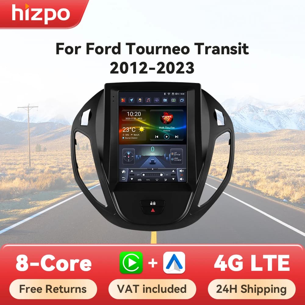Hizpo 9.7" ForTesla Style Radio For Ford Tourneo Transit 2012-2023 4G Car Multimedia GPS Wireless CarPlay Android Auto Navi Wifi