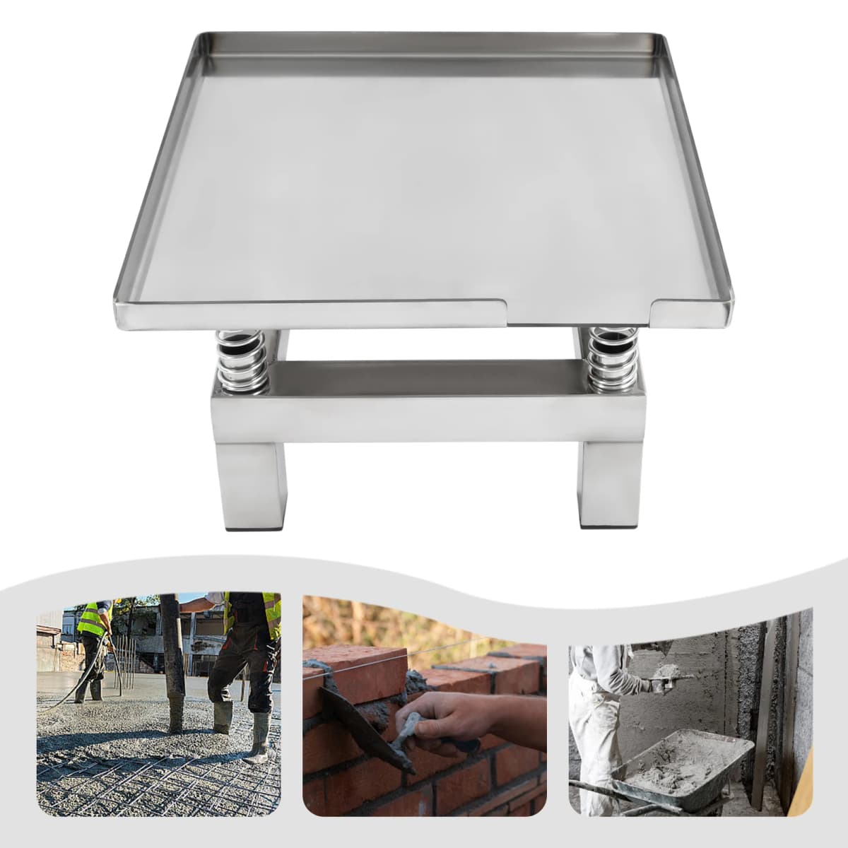 35*35cm 50w 3600rpm Large-Capacity Concrete Vibration Table Vibration Platform Stainless Steel Efficient Vibration Durable