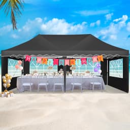 3x6m Folding Gazebo Party Tent Pop Up Canopy Garden Gazebo With 6 Side Wall 4 Sandbags For Weddings Backyard Market Event Tents
