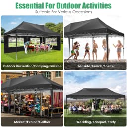 3x6m Folding Gazebo Party Tent Pop Up Canopy Garden Gazebo With 6 Side Wall 4 Sandbags For Weddings Backyard Market Event Tents