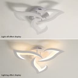Modern Flower Shape LED Ceiling Light Fixture, 3000K Warm White Light Acrylic Flush Mount Ceiling Lamp (3-Head White)