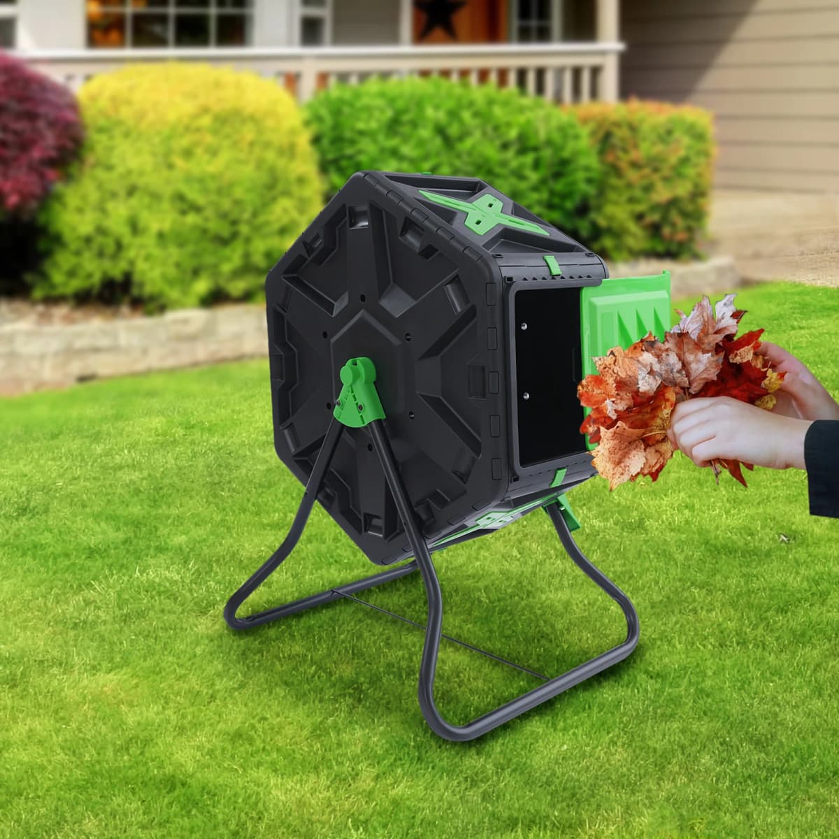 Tumbling Composter Rotating Compost Bin Single Chamber Compost Bin