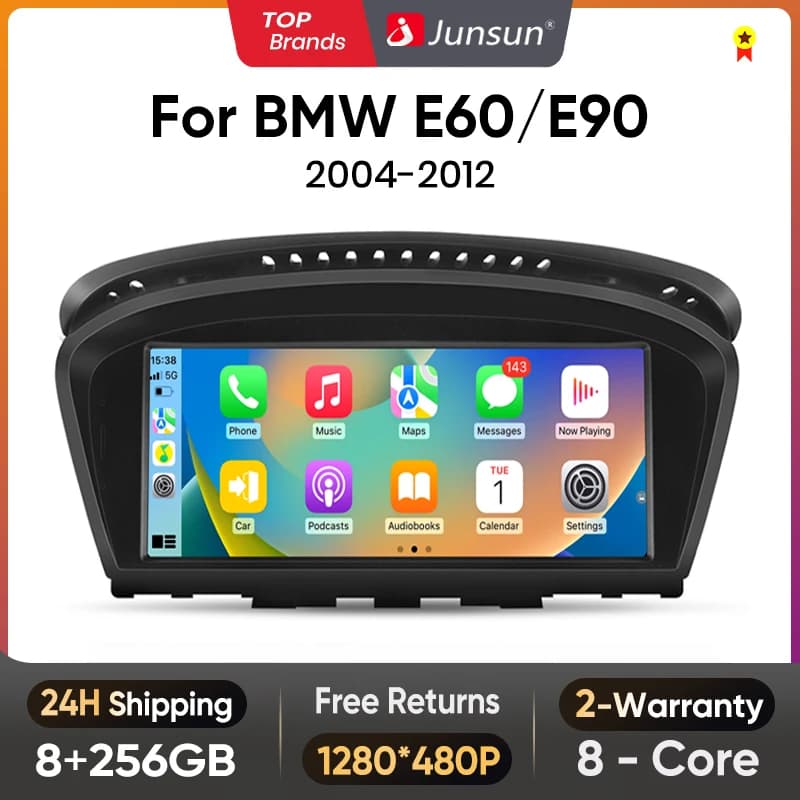Junsun 8 Core Wireless CarPlay Andorid Auto Car Radio For BMW 3 Series E60 E61 E63 E64 5 Series E90 E91 E92 E93 2004-2012