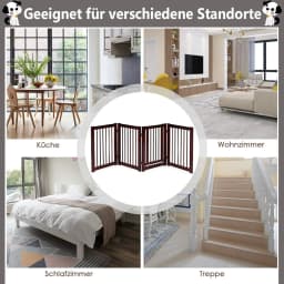 Safety Gate Barrier Dog Gate Security Grille Pet Gate Folding Wooden Protection Ladder (203 x 76 x 1,8cm)