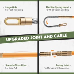 4 mm Cable Retraction Aid, 60m Pull Wire for Empty Pipes with Shatterproof Cable, Cable Puller with Plastic Housing
