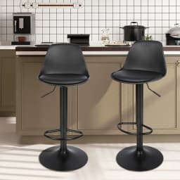 Bar stool 2-piece swivel chair, 2-piece adjustable bar stool, height adjustable, 360° swivel, ultra-quiet, load-bearing capacity