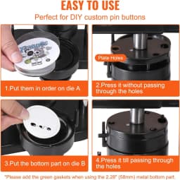 Pin Badge Button Making Machine 25/32/58mm DIY Button Pin with 500pcs Free Parts Press Kit Circle Manufacture Button Making Tool