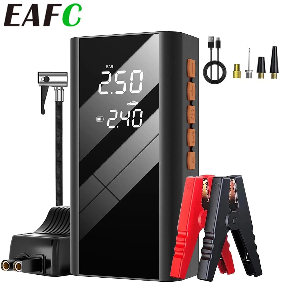 EAFC 2 in 1 1200A Car Jump Starter Inflation Pump With150PSI Tire Inflator Power Bank Auto Emergency Repair Tool Battery Booster