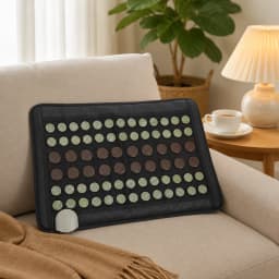 Infrared Back Heating Pad with Jade and Tourmaline Stones, 23.5x16in Smart Controller Heat Pad for Pain Relief Muscle Relaxation, Auto Shut-off EU Plug