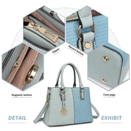 Miss Lulu WOMEN'S Handbag, PU leather Elegant Handle bag, Vintage Hobo bag with Detachable Shoulder Strap and Top Handle