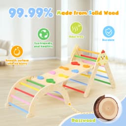 7-in-1 Toddler Climbing Frame Playground Indoor Play Gym Wooden Slide For Kids Training Baby