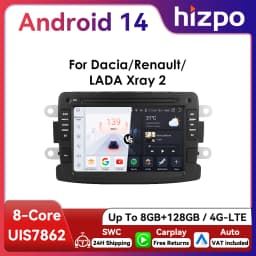 7" Hizpo 2Din Android Car Radio for Dacia Duster Logan Sandero Renault Captur Xray Symbol Dokker Auto Carplay GPS RDS DSP 4G BT