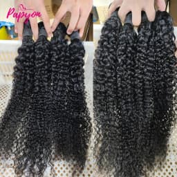 12A Brazilian Kinky Curly Bundles With Closure Human Hair Bundle Jerrly Curly Hair Bundles With Closure 4x4 Transparent Lace