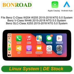 Bonroad 10.25/12.3 "Wireless Carplay Android Auto Screen For Mercedes Benz C Class W205 GLC X253 V-Class W446 2014-2018 NTG 5.0