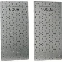 5 Pieces Diamond Sharpening Stone Set, Diamond Lapping Plate Coarse/Medium/Fine Grit Sharpener, 400/600/800/1000/1200 Grit