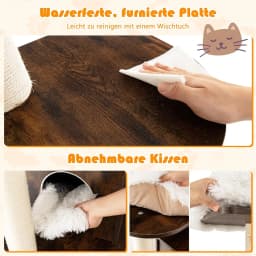 175 cm Wooden Cat Scratching Post, 6-Tier Cat Scratching Post, Large, Cat Playhouse with Cave and 5 Mats, Activity Tree