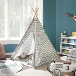 SoBuy OSS03 Tipite Tent Game tent tent for Kids 1 Door and 1 Window Playhouse Kids tent Indian White/Grey