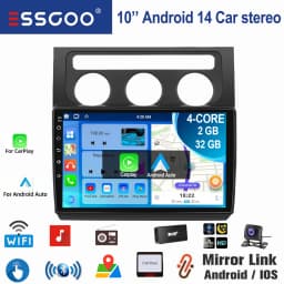 ESSGOO For VW Touran 1T1 1T2 1T3 2003-2010 10.1" Android 14 Wireless Carplay Car stereo radio GPS NAV WIFI SWC BT Mirror link FM