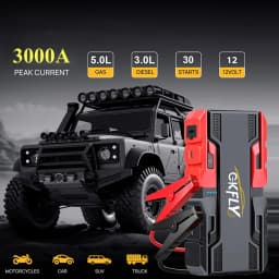 GKFLY 3000A Car Jump Starter 44.4Wh Power Bank Portable Starting Device Car Battery Charger Booster Buster for Diesel Petrol