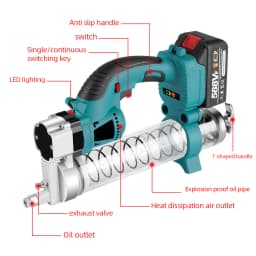 10000PSL Cordless Electric Grease Gun 689Bar High Pressure Car Lubricating Oil Car Maintenance Power Tool For Makita 18v Battery