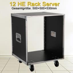 12U Portable Rolling Network Rack Built-in Handles Swivel Caster Wheels Outdoor Wedding Audio Video Telecom Equipment Rack