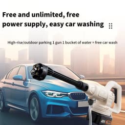 Battery Pressure wash with multi-Function 6-in-1 Nozzle and 180-Degree Rotation Function for Car Patio Lawn Washing Car