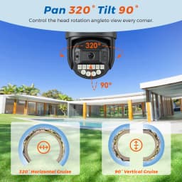10MP 5K Wifi Camera Dual Lens Dual Screens HD Outdoor Security Camera Email Alert Ai Night Vision CCTV Home Surveillance Camera