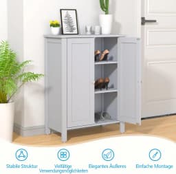 Bathroom Cabinet,Side Cabinet,Chest of Drawers Sideboard with Double Door and Adjustable Shelf,Storage Cabinet,60x30x80.5cm