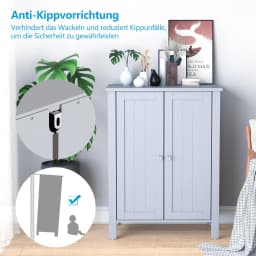 Bathroom Cabinet,Side Cabinet,Chest of Drawers Sideboard with Double Door and Adjustable Shelf,Storage Cabinet,60x30x80.5cm