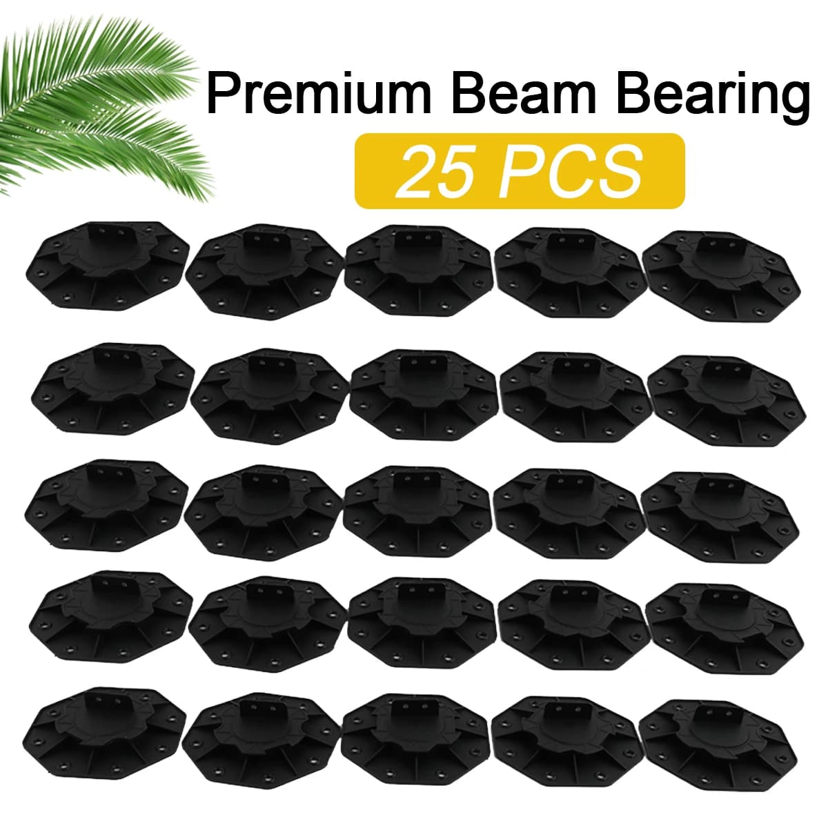 25pcs Multi-Level Decking Flooring Support Pedestal Height Adjustable Decking Pedestal 18-30mm Riser Bearing Supports