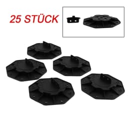 25pcs Multi-Level Decking Flooring Support Pedestal Height Adjustable Decking Pedestal 18-30mm Riser Bearing Supports
