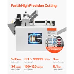 SucceBuy Pipe Cutter Auto Heat-Shrink Tube Pipe Cutting Machine Automatic Tube Cutter for Heat Shrink Tube Fiberglass Cable